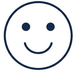 Simple smiley face icon on a white background