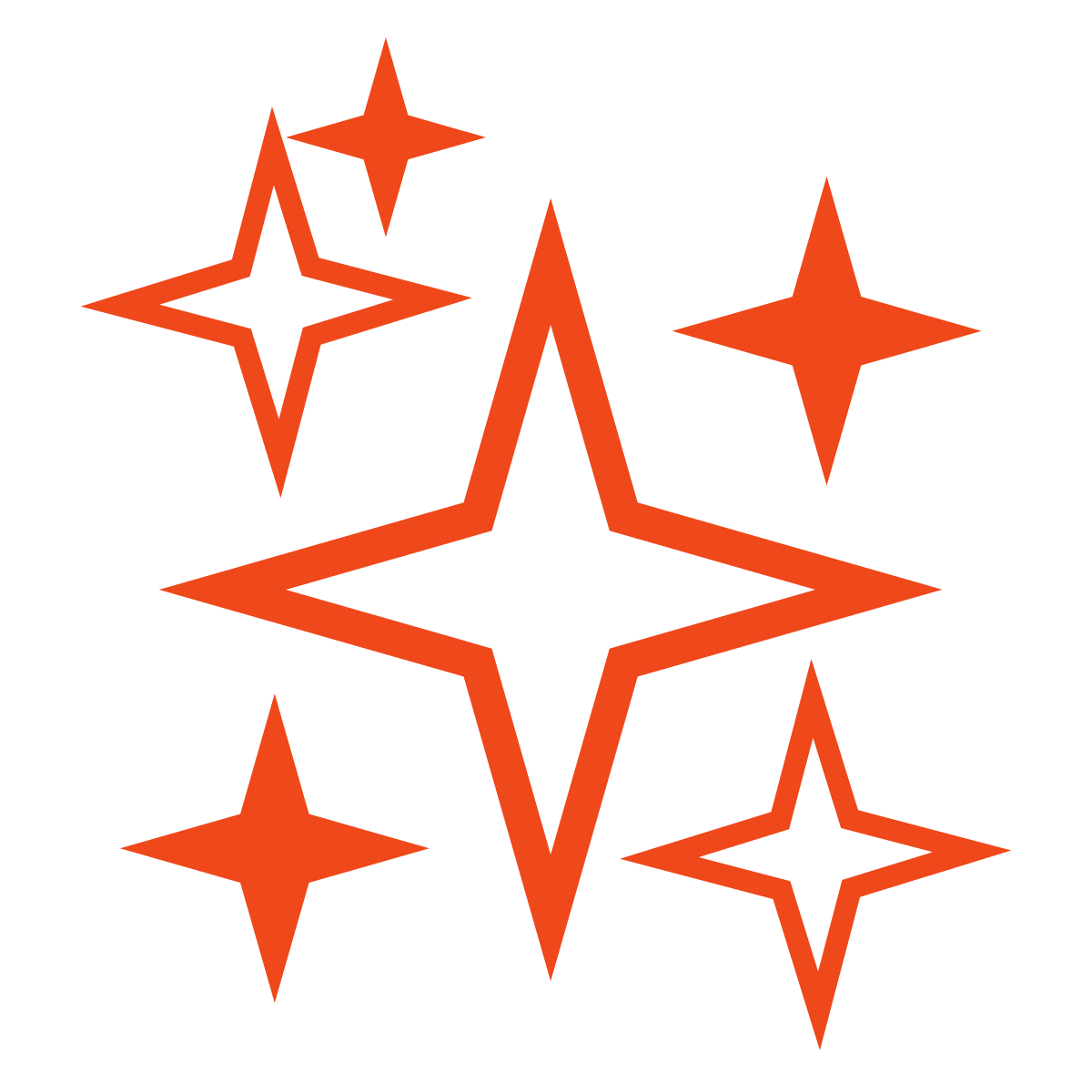Red star shapes on a white background