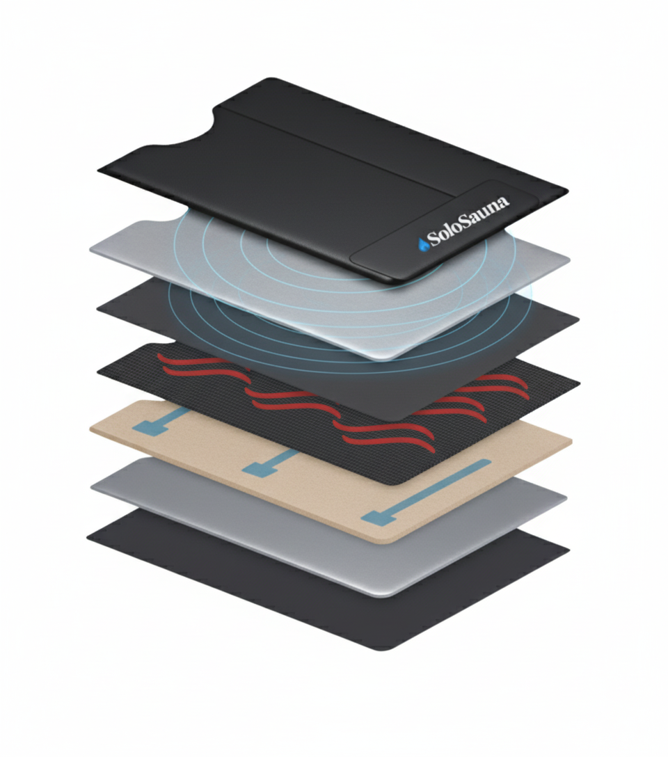 exploded view of sauna blanket