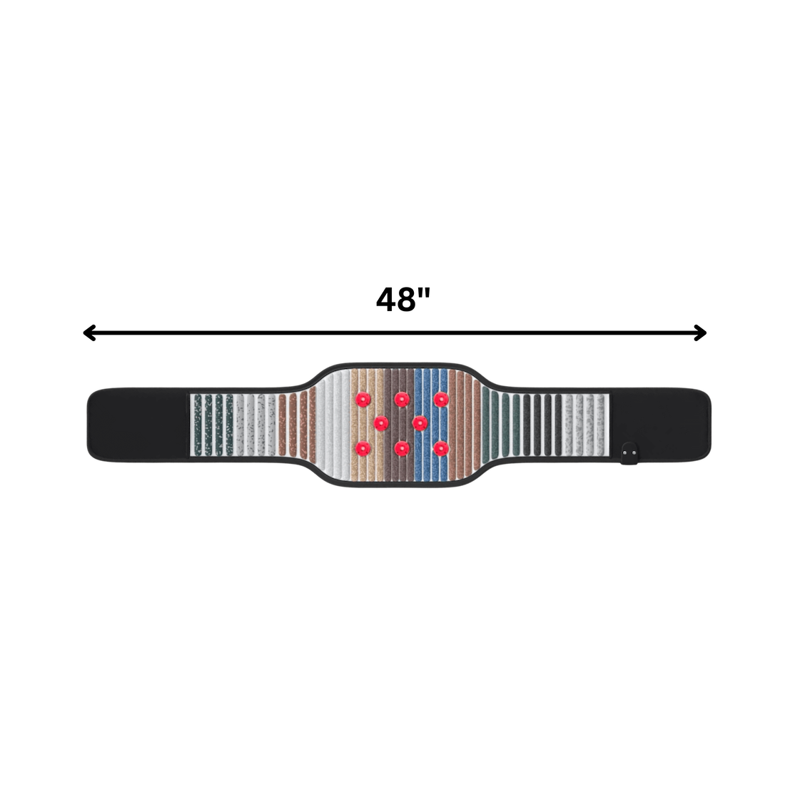 SoloSauna Therapy belt displaying that its 48 inches in length in a clear background